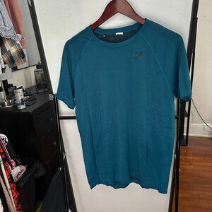 Gymshark Dark Blue Short Sleeve Shirt (Size M)